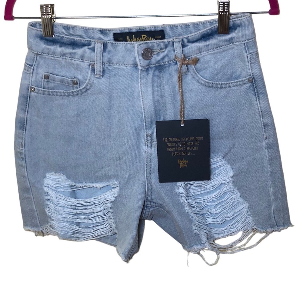 Indigo Rein super high rise denim shorts size 3 Juniors